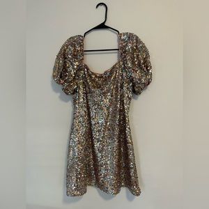Lulu’s Pink, Blue, and Yellow Sequin Mini Dress - Perfect for the Eras Tour!
